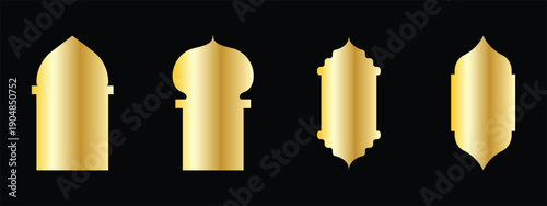 A beautiful collection of black silhouette Islamic lanterns mosques and various celestial star shapes. Boho Witch and Magic symbol. mystic art sign, emblem, Flat style. islam islamic muslim religion. 