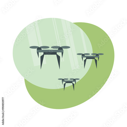 Modern drones for delivery service in flat vector style