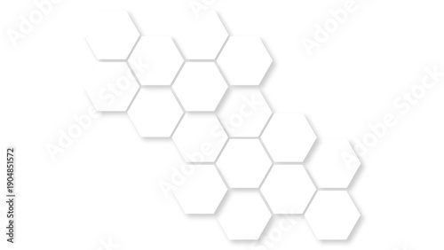 White 3D Hexagon Honeycomb Background with Soft Shadow – Minimal Geometric Technology Pattern, Clean Futuristic Wall Texture for Web Banner, Medical, Corporate, and Branding Design	
