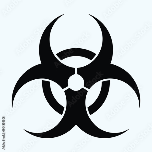 Biohazard Warning Symbol Silhouette for Science and Safety Sign

