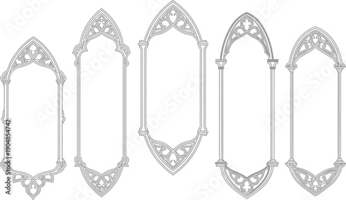 Set of ornate gothic style frames or mirrors