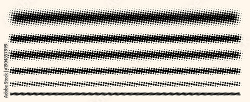 Set of halftone gradient lines with different thickness.