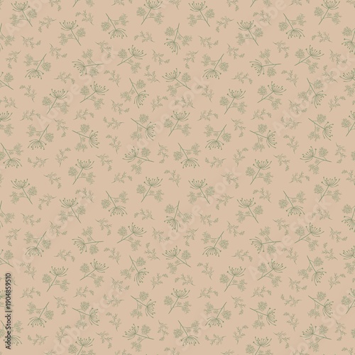 seamless floral pink green pattern, wild flowers, print for fabric, textile, wrapping paper 