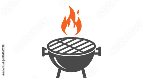 Barbecue Grill with Flames
