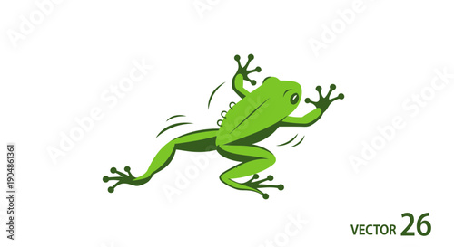 Green Frog Jumping Illustration