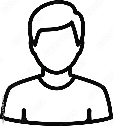 Simple line drawing of a person's upper body