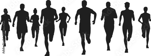 running, runners, fitness, sport, exercise, marathon, jogging, workout, training, silhouette, people, race, health, endurance, speed, group running, fitness 