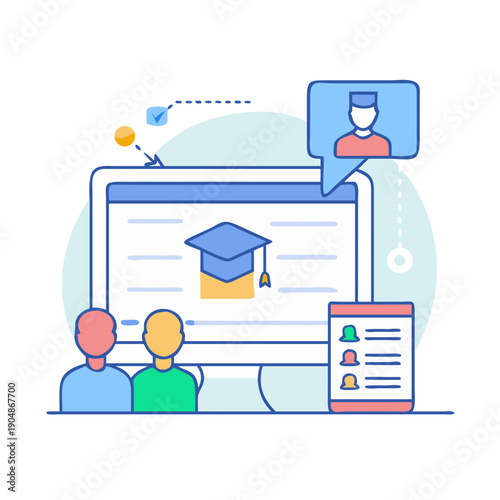 Online education platform with students and teacher