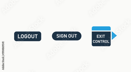 Icons for Logout, Sign Out, and Exit Control buttons for user interface and security actions