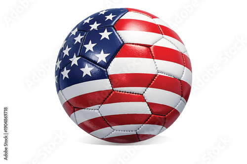Vector soccer ball with the USA flag. Football in United States of America