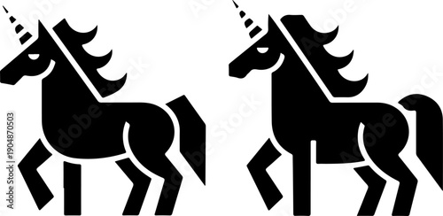 Unicorn Silhouette Bundle – Bold Black Fantasy Horse SVG Vector Set