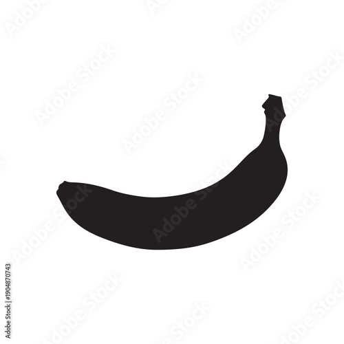 One banana vector silhouette isolated on white background. Bananas icon vector illustration
