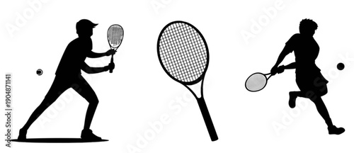 tennis player silhouette