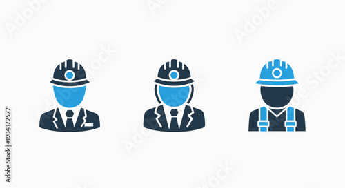 Industrial engineers in hard hats, representing construction, manufacturing, and technical professions with focus on safety and expertise