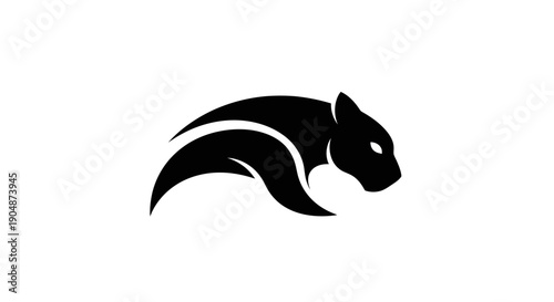 Black squirrel logo vector illustration