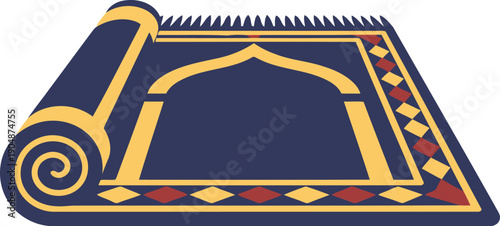 Traditional Vibrant Area Rug Design with Gold and Navy Blue Accents for Home Decor