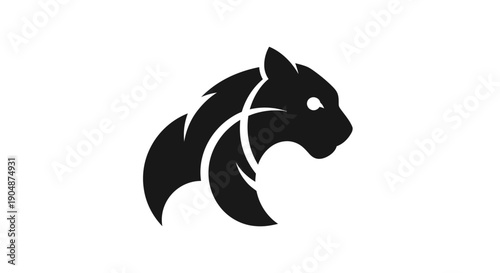 Black sword graphic on white background