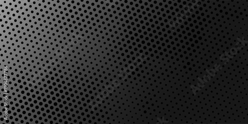 Abstract halftone star dotted round patter. White geometric shape with gradient effect on black background. modern.