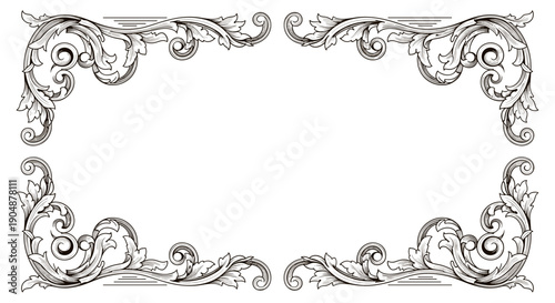 Ornate Black and White Frame Design 1.
