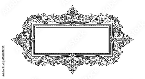 Ornate Black and White Frame Design Element 2.