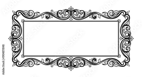 Ornate Black and White Frame Design Element 1.