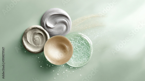 Wallpaper Mural Close-up of Cosmetic Products with Sparkle Texture Torontodigital.ca