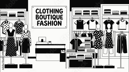 clothing boutique fashion store shop retail interior business commercial market display products customer service shopping merchandise storefront design sales urban local with racks fitting room