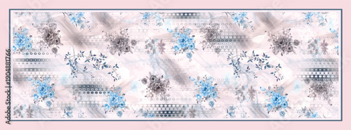 digital floral silk scarf pattern 