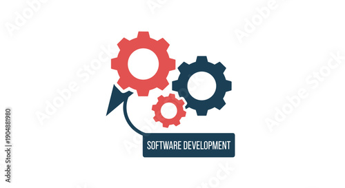 Software Development Gears Mechanism Illustration.