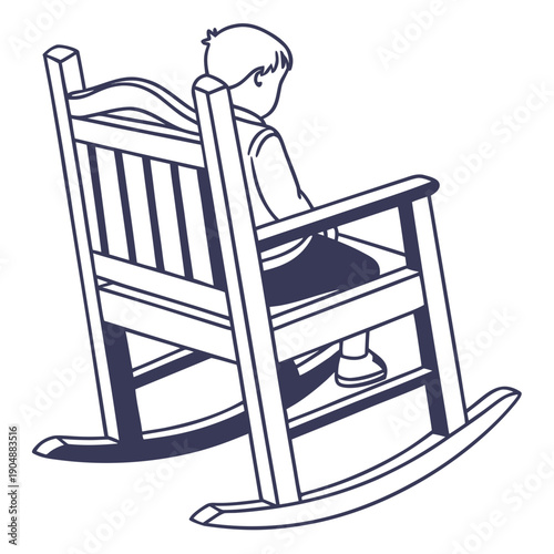 Man sitting on a rocking chair and reading a book