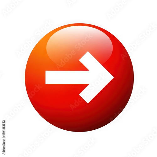 A vibrant red circle with a white arrow pointing to the right isolated on transparent background Free Download A vibrant red circle with a white arrow pointing to the right isolated on transparent background - GFXLoad