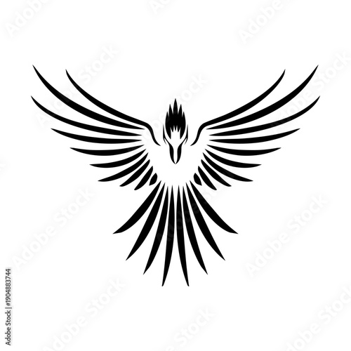 bird or phonix or eagle line vector logo
