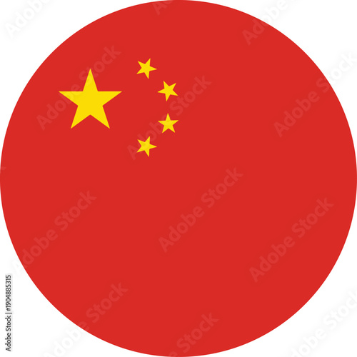 China Circle Round Flag China Flag Vector
