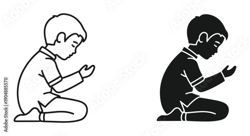 Two men meditating yoga poses illustration minimalist black white line art spiritual wellness mindfulness