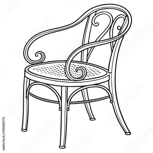A beautifully designed vintage wooden chair with intricate details and a classic style