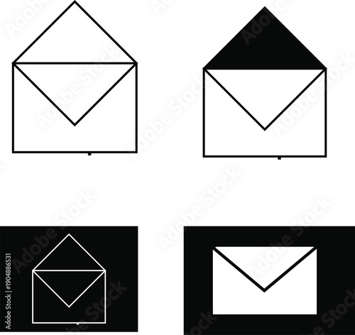 Mail icon set. email icon vector. E-mail icon. Envelope illustration