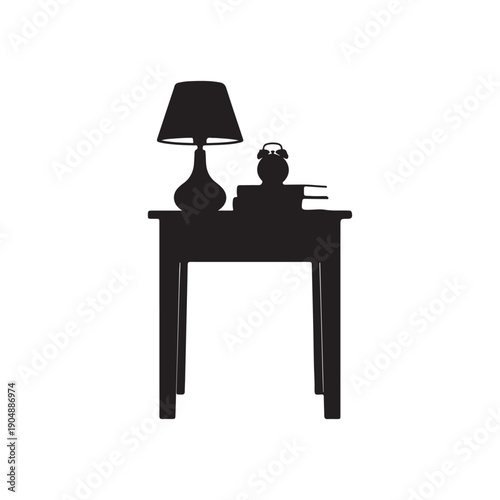 Bedside table Outline silhouette vector illustration