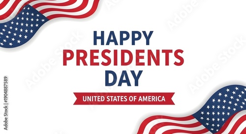 Obraz na plátně Happy presidents day united states of america celebration