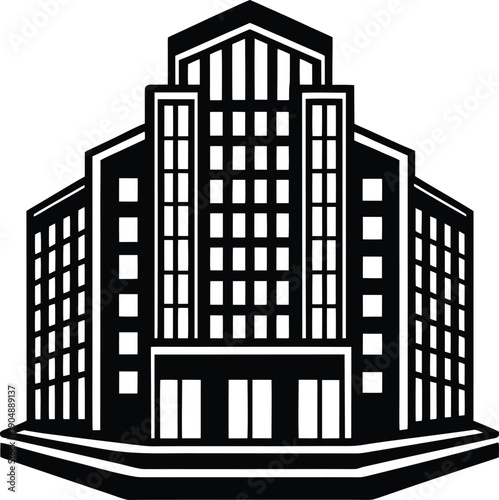 Art Deco style corporate building icon