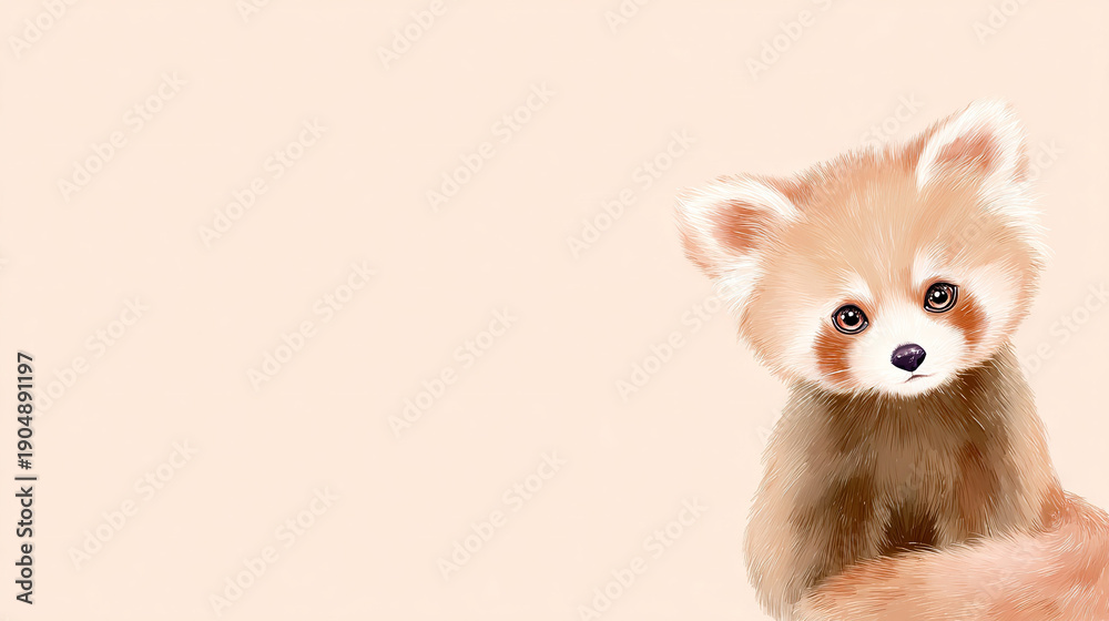 Obraz premium Cute Red Fox Cub Portrait with Soft Fur