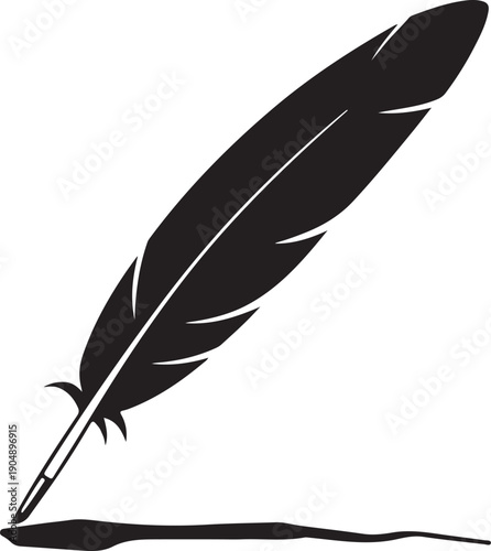 Writing quill with ink blot