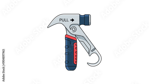 Versatile multi-tool hammer with integrated bottle opener and ergonomic handle shown on a clean white background.