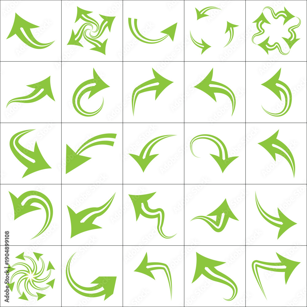 Obraz premium Set of arrow icons. vector illustration arrow shapes in various styles.