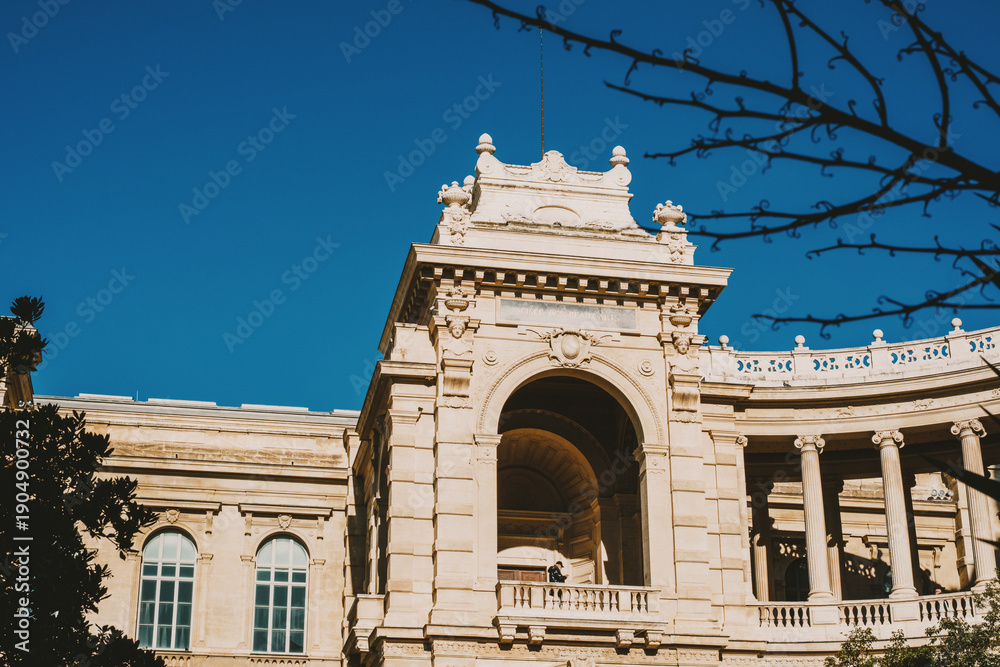 Fototapeta premium Historic european architecture with arches and blue sky