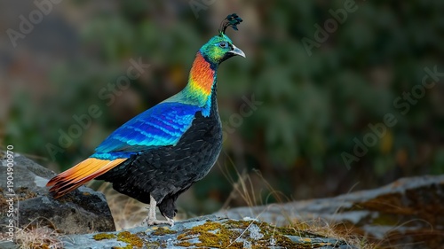 Bilde på lerret The Himalayan monal, also called Impeyan monal, is a landfowl native to Himalayan forests and shrublands at elevations of 2,100–4,500 m