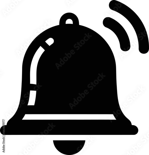 Notification bell icon with sound waves