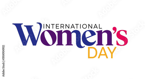 Vibrant International Women's Day logo with colorful typography