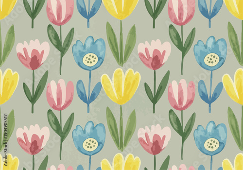 Decorative seamless flower background with timeless elegance