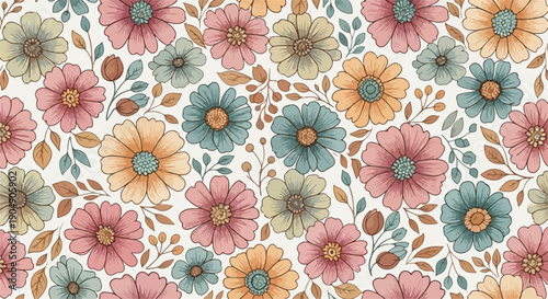 Decorative seamless flower background for home decor