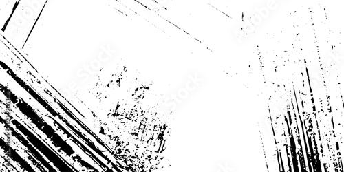 Abstract texture grunge made of diagonal streaks and distressed lines, black ink on a white background. grunge scratch patterns, chaotic linear noise. dirty monochrome pattern of the old worn surface.